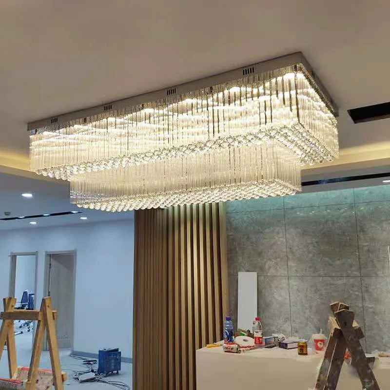 Zhongshan square shade light decoration hotel vintage lamp restaurant lighting luxury Chandelier for high ceilings