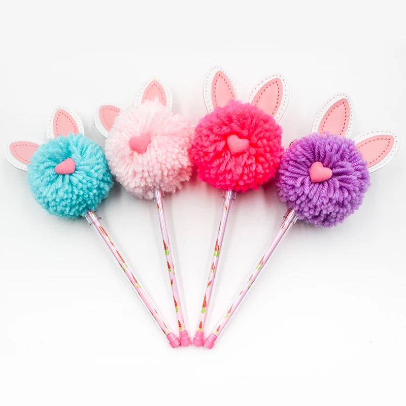 Wholesale Plumas Kawai Festival Decorations Furry Animal Fruit Vegetable Cartoon School Girls Love Pen Point Pen Ball Pen