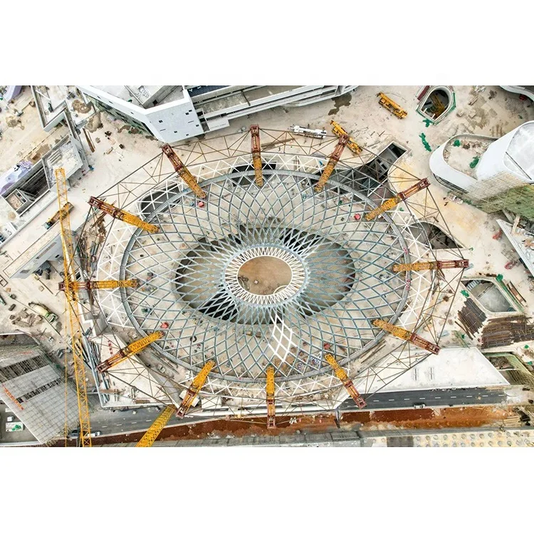 SAFS space frame prefabricated glass dome roof Galvanized dome tempered glass skylight roof design