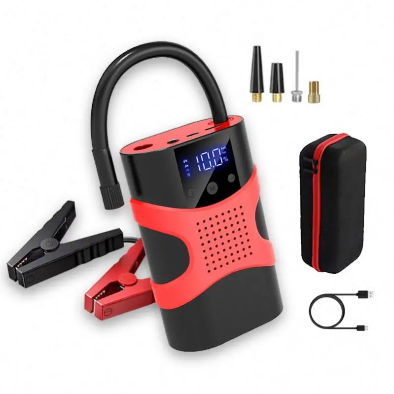 Manufacturer Car Jump Starter Air Pump Multi-Function 4In1 Air Compressor Power Bank Auto Tyre Inflator With EVA Bag