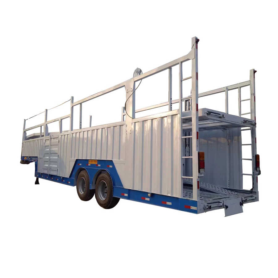 China Factory Sale 2 Axles Double Steel Chassis Load 6 7 8 10 Units 40ton Cars Air Suspension Car Carrier Semi Trailer