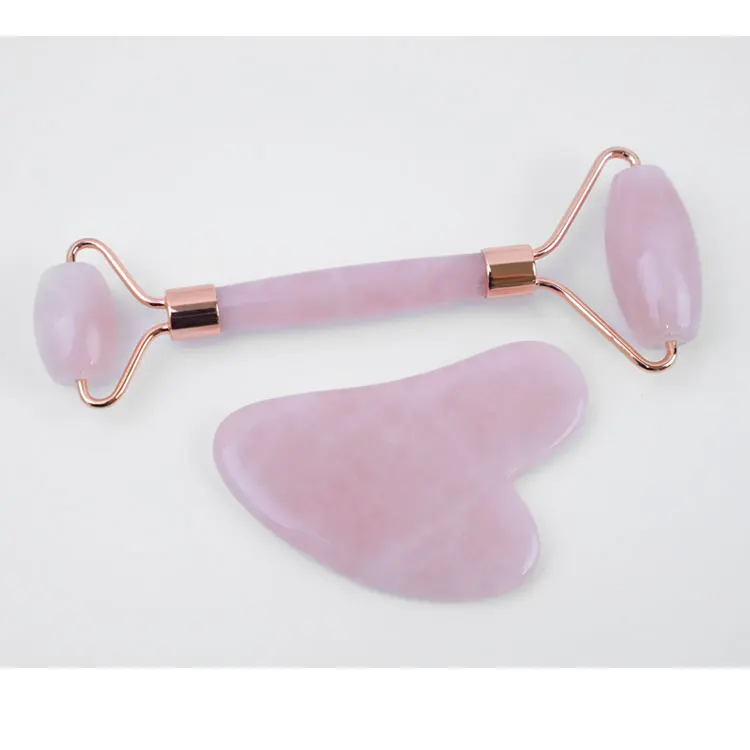 best 3d jade beauty rose pink quartz mini massage stone face roller