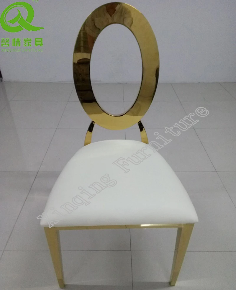 B310 Modern PU leather stainless steel luxury metal frame banquet dining chair for wedding and hotel