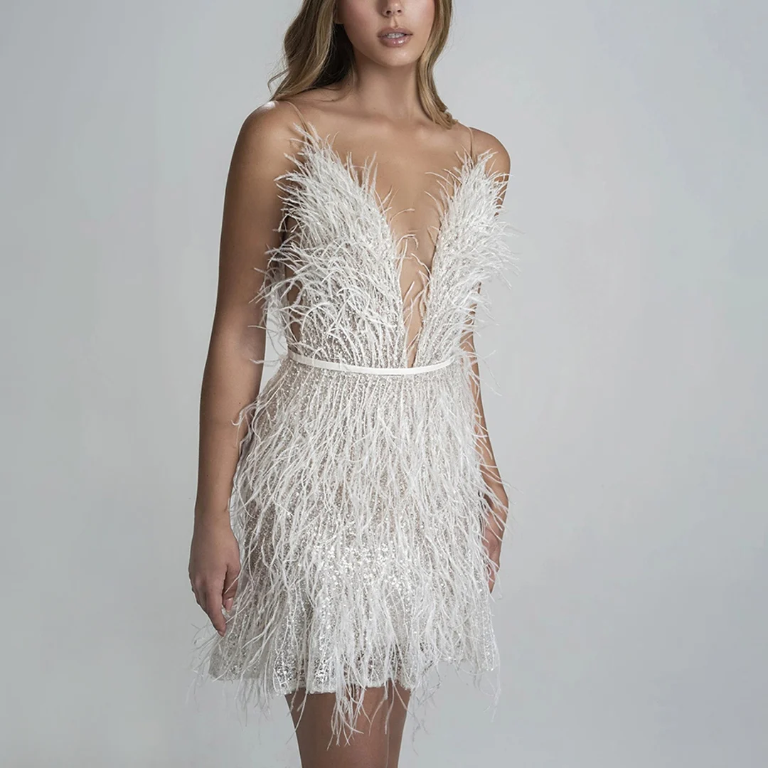 Garment Manufacture Off Shoulder  Dresses Backless Elegant Mini Club Night Party Women Dress