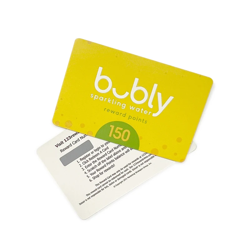 Custom Paper PVC Membership Discount Scratch VIP Gift Loyalty Card With Pin Number