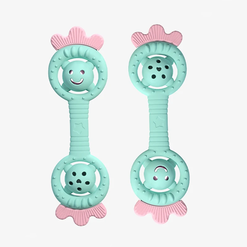 Oem Silicone Baby Teethers Chewable Strawberry Shape Baby Silicone Rattle Toy baby teethers