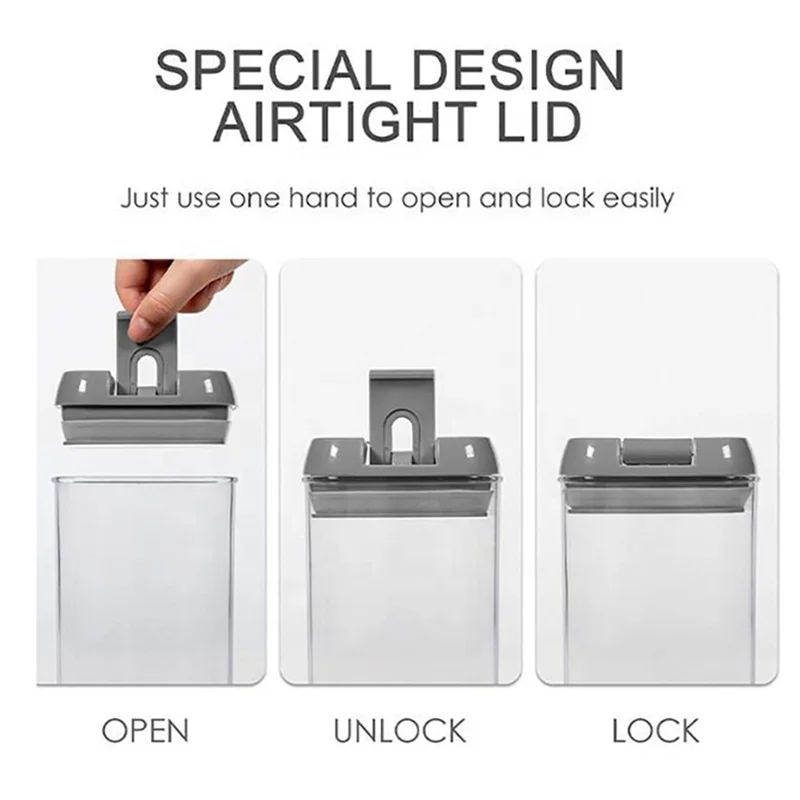 6 Pieces Crisper Stackable Pantry Organizer BPA Free Clear Cereal Pasta Kitchen Airtight Food Storage Container Plastic Set