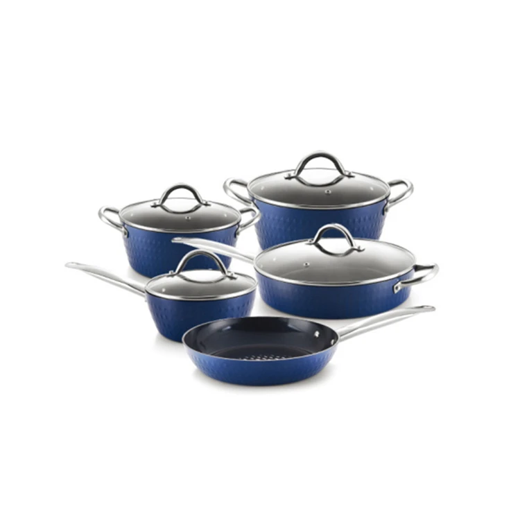 Wholesale 9pcs non stick forged aluminum cookware set