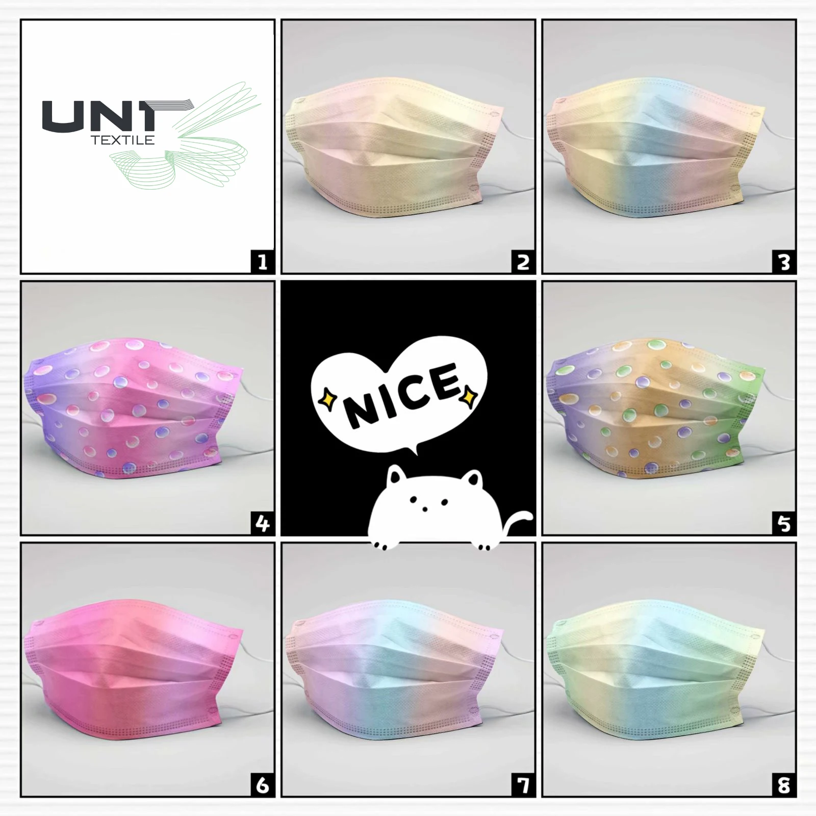 
100% Polypropylene Make-to-order Printed Customized Pattern PP Spunbond Non Woven Fabric for Mask Chinese Cost-effective 