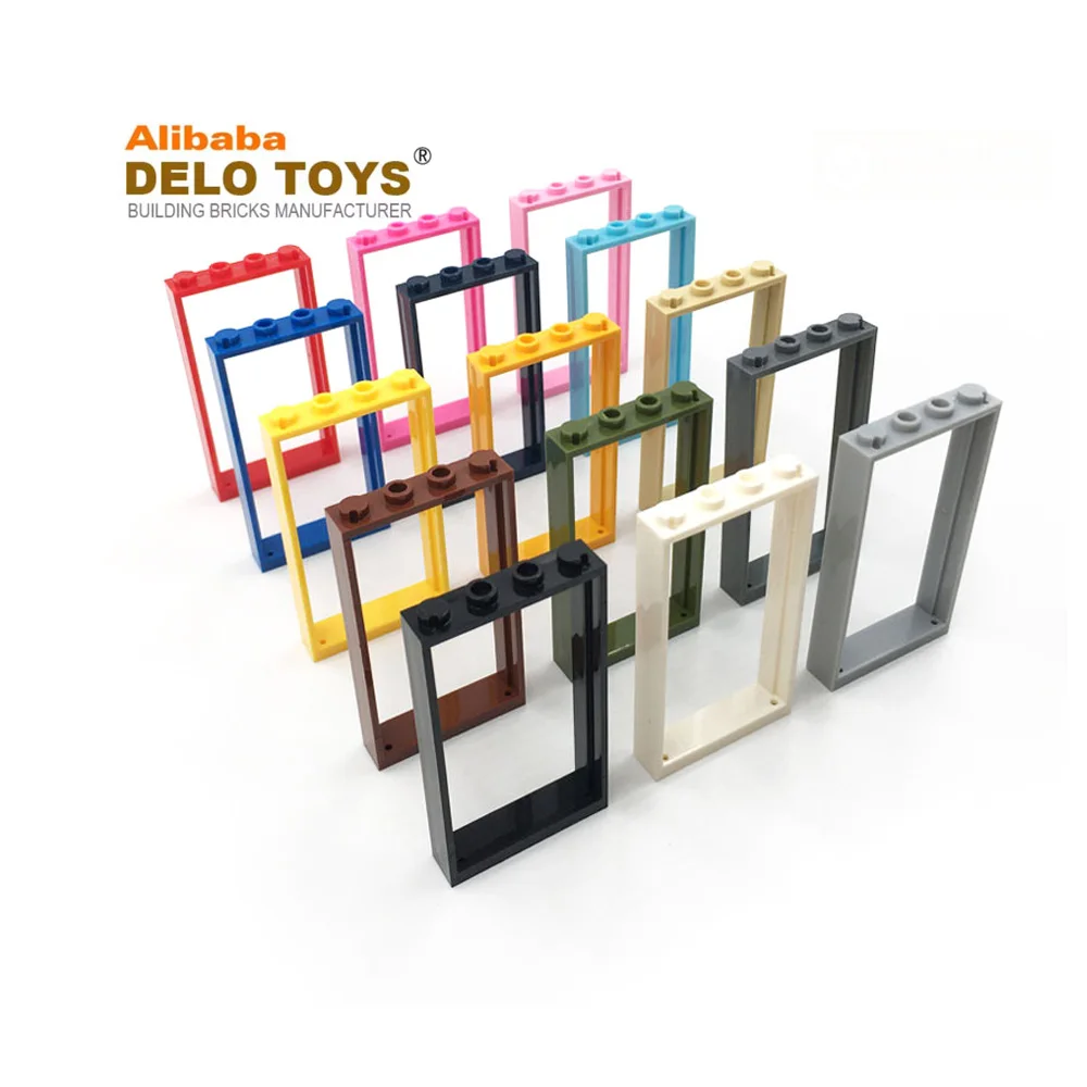 DIY parts building blocks Plastic Toy bricks accessories Door, Frame 1 x 4 x 6 with 2 Holes on Top and Bottom (NO.60596)