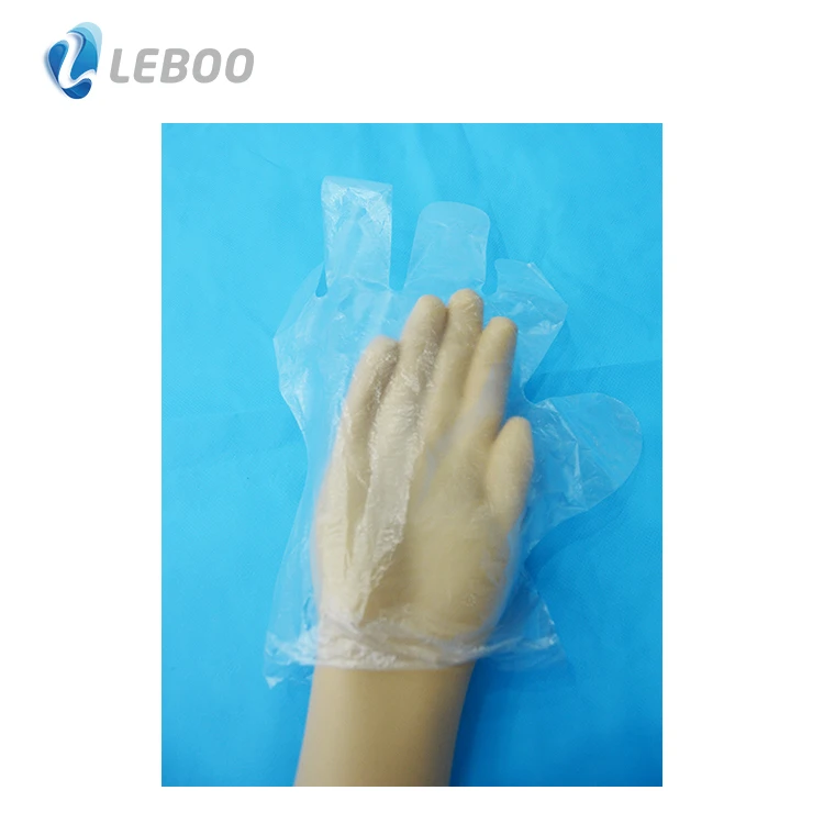 Одноразовые пищевые контактные перчатки LDPE размера L прозрачные