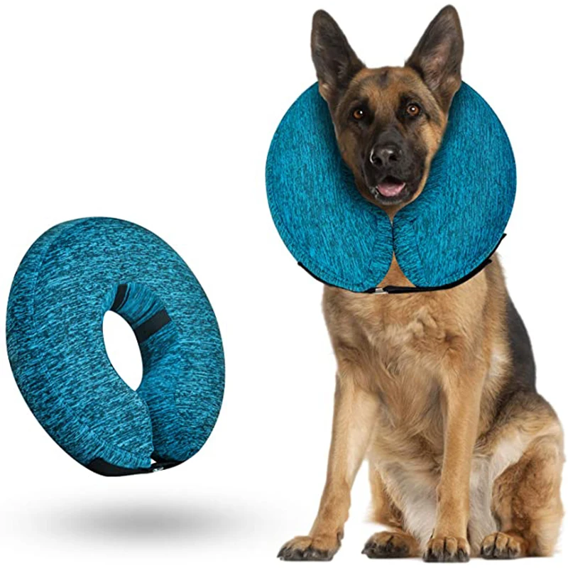 FDS Pet Recovery Inflatable Collar Dog Cone Collar Soft for Dogs and Cats After Surgery  Protective E-Collars Prevent Dogs