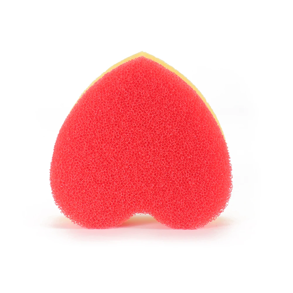 2-in-1 Material Heart-shaped Silicone Sponge Cleaning Pad, Used for Kitchen Cleaning
