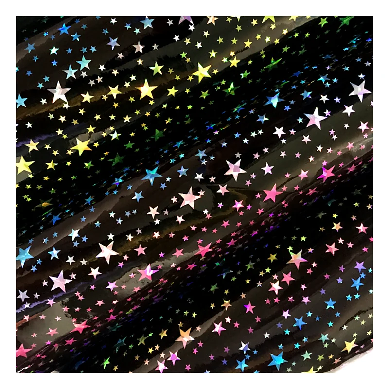 
Искусственная ПУ ткань голографические звезды винил кожа для изготовления сумок 