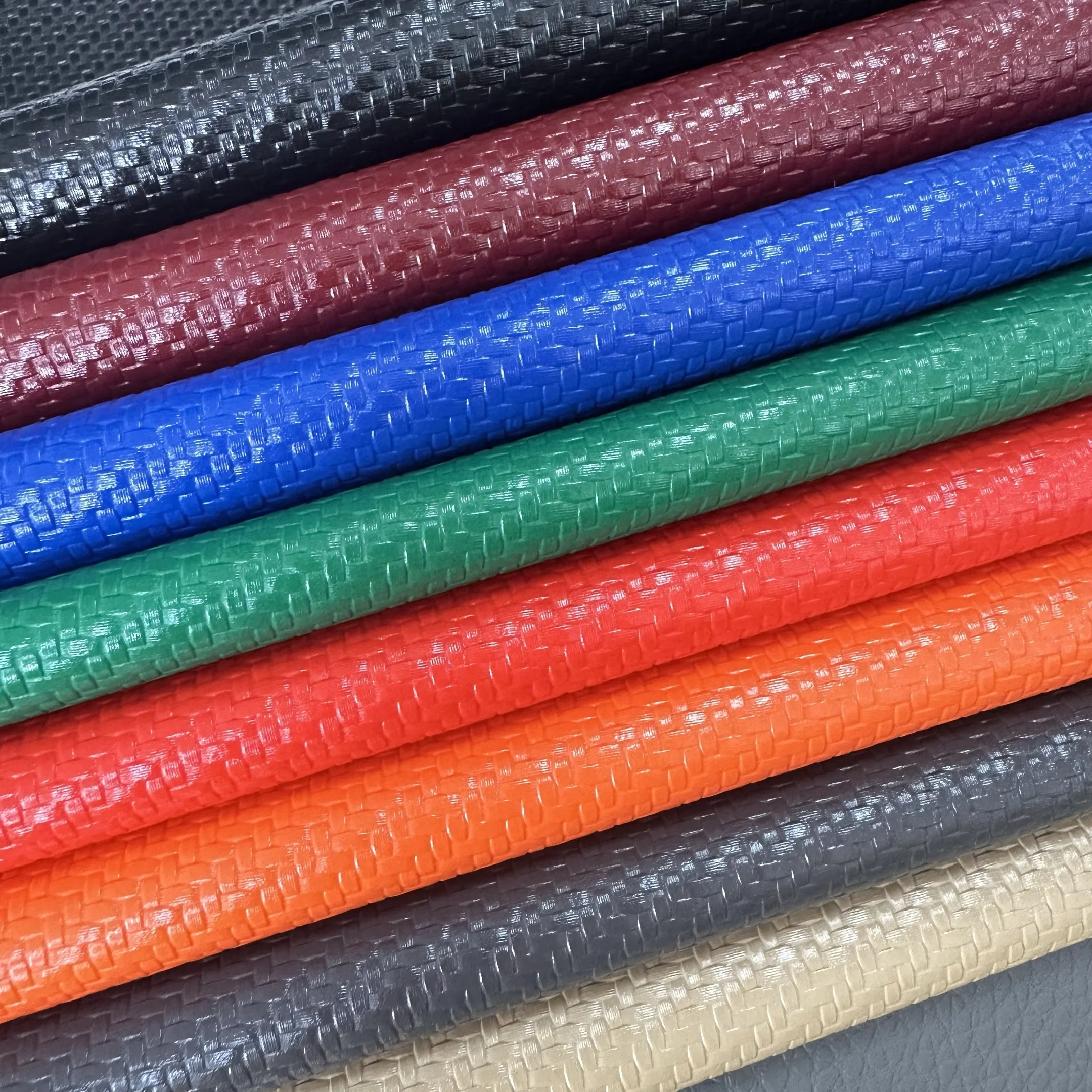 New fashion woven pattern pvc leather for handbags making and car seat upholstery