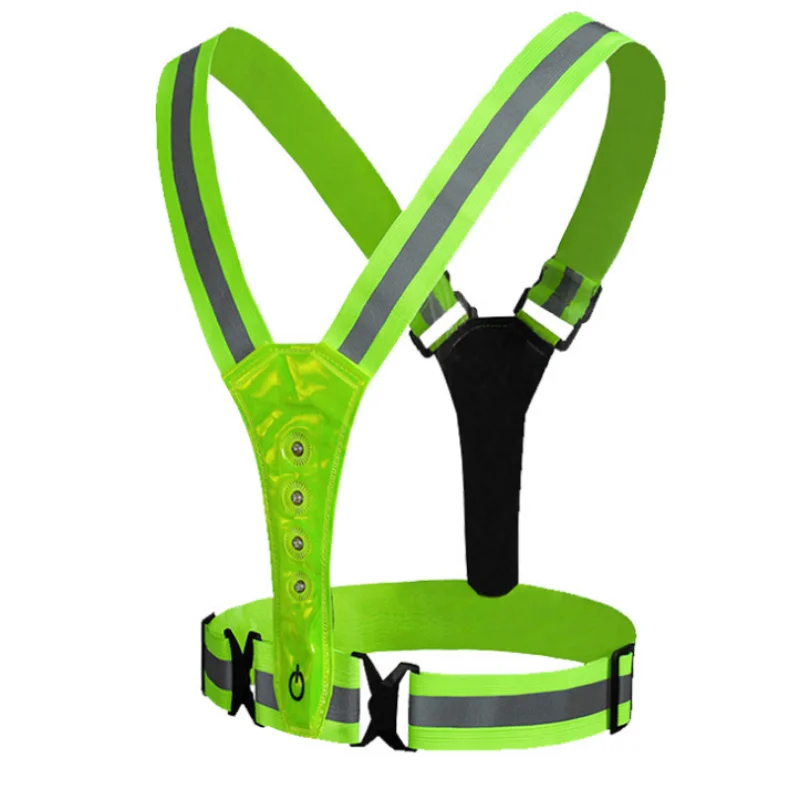 Adjustable LED Night Race Reflective Vest Sport Reflective Belt LED Running Light Traffic Warning Suit