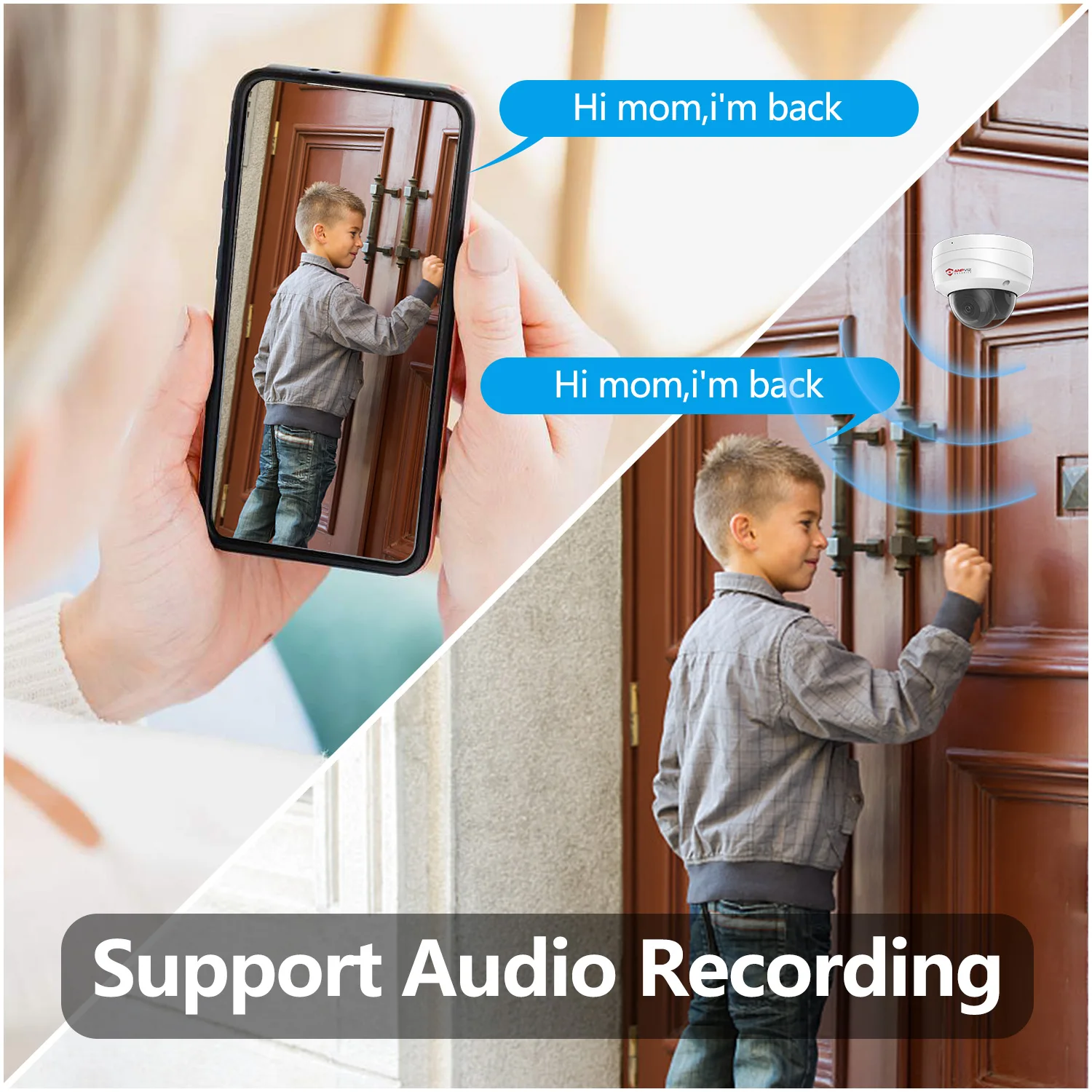 Anpviz 5MP POE IP Dome Camera Motion detection Built in SD Card Slot Audio 30M IR Range IP67 Waterproof WDR H265+