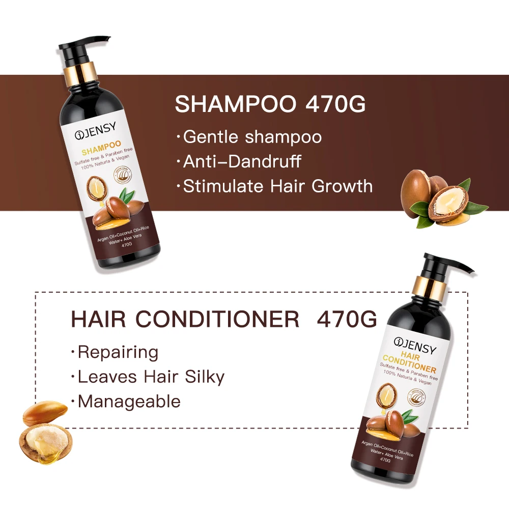 Organic natural sulfate free hair care products private label Argan Oil moisturizing mask shampoo and conditioner hair care set