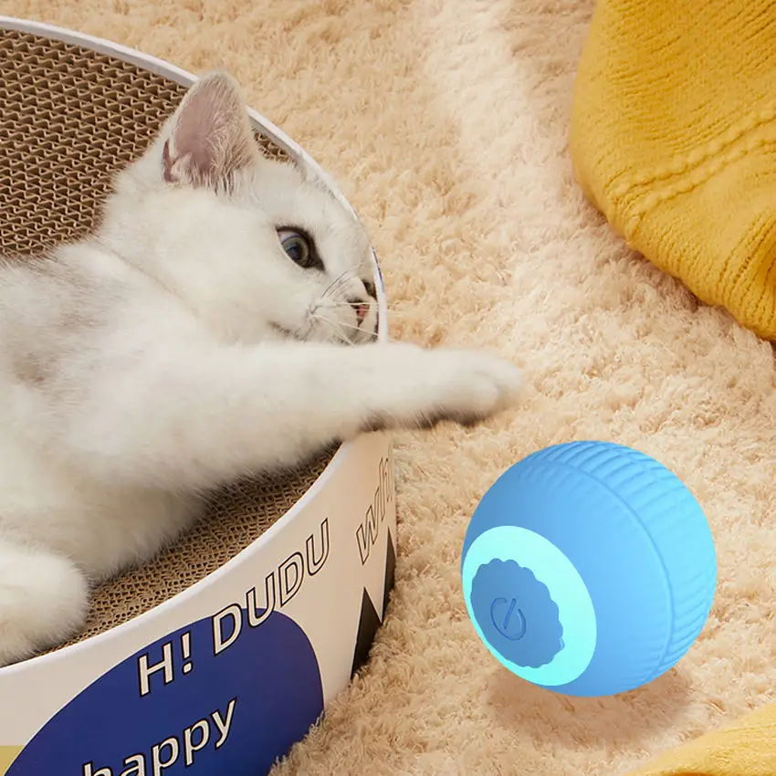 Smart Automatic Cat Toys Gravitational Rolling Ball Electric Interactive Pet Toys for Cats Training Self Moving Kitten Toys