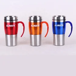 ALWAYS Stainless Steel  Keep Hot Cold Bottle Pump Vacuum Jug Car Water Flask 450ML Cup