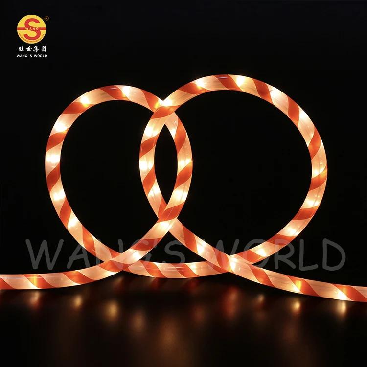 2024 new 20ft IP65 Waterproof Outdoor pathway decoration Christmas candy cane  rope lights