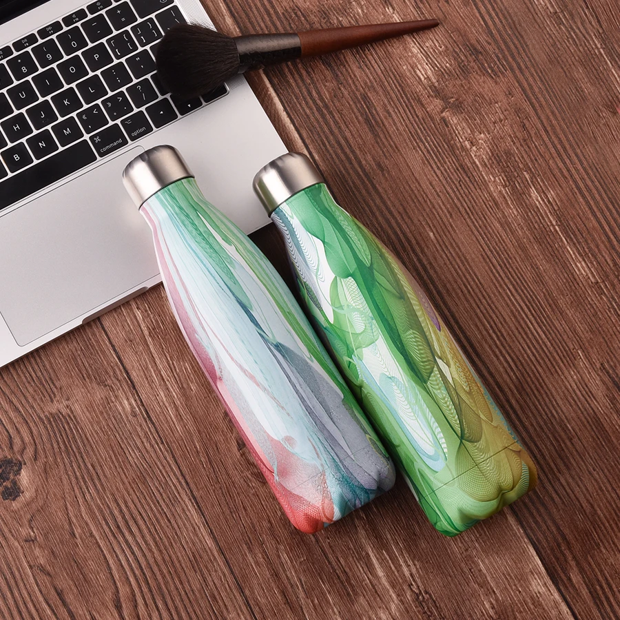 500ml Super Insulated Soft Coral Bpa Free Metal Water Bottle Reusable Stainless Steel Water Bottle Drinking Hot Water Thermos