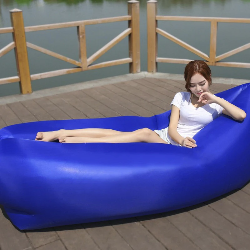 2025 summer fashion outdoor portable air sofa Environmentally friendly safe airbed style foldable inflatable sofa