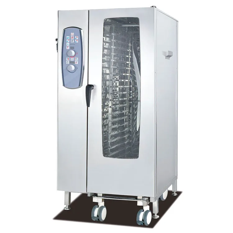 Commercial Professional High Quality Standard Edition 316 Stainless Steel 20 Layers Electric Steam Oven Combi Oven With Wheels