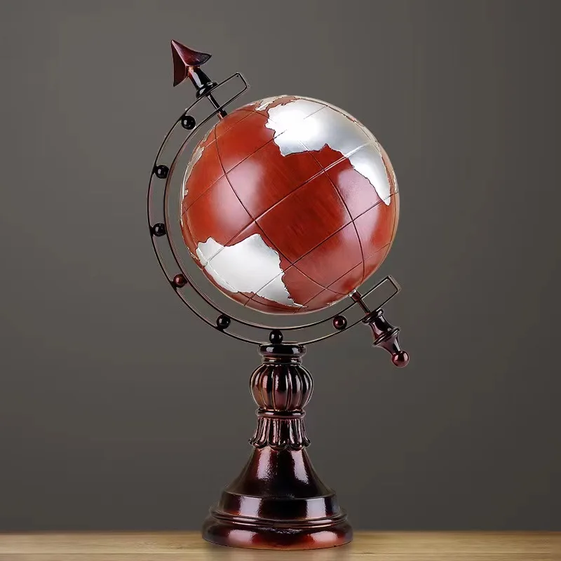 Delicate Luxury Design Vintage resin and metal globe Study Decoration Pieces for Decoration use
