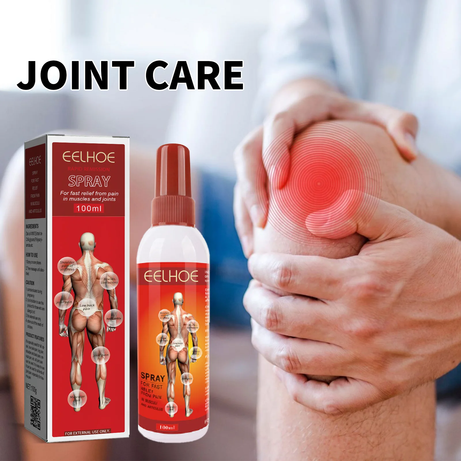 EELHOE fast relief from pain in muscles and joints pain relief spray 100ml Rapid relief spray