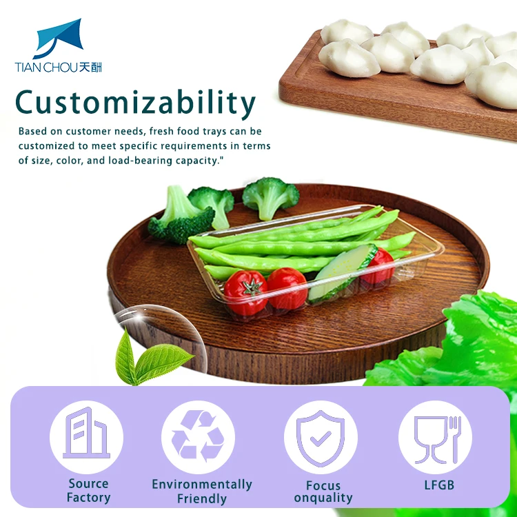 Biodegradable Disposable Plastic Mushroom Meat Tray PP Pet Sealable Blister Packaging for Food Products