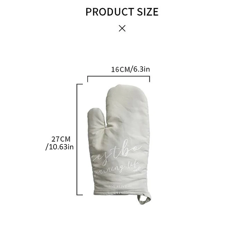 Custom Printed Non-slip Heatproof Cooking Baking BBQ Cotton Oven Gloves