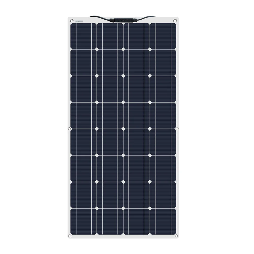 Flexible Solar Panel 100 Watt 12 Volt Monocrystalline Semi-Flexible Bendable Mono Off-Grid Charger for Solar Power System