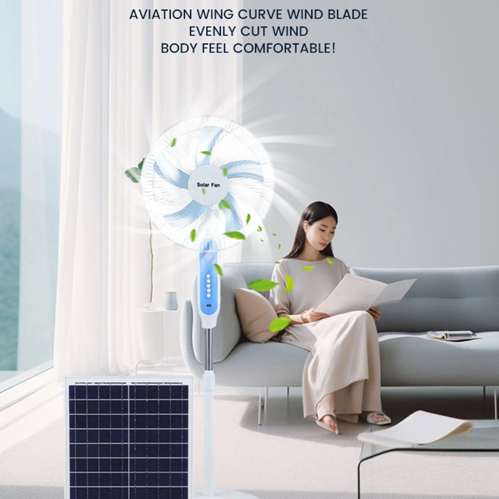 Best seller High speed battery operated DC5V solar powered table rechargeable fan with mobile phone remote control
