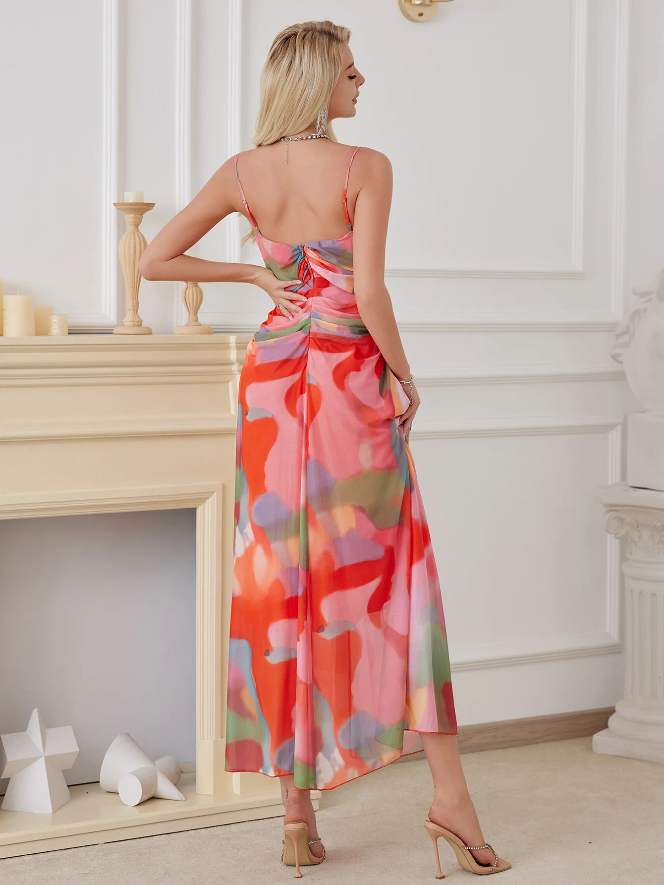 2024 new model printed plus size long dress lady latest clothes lovely address