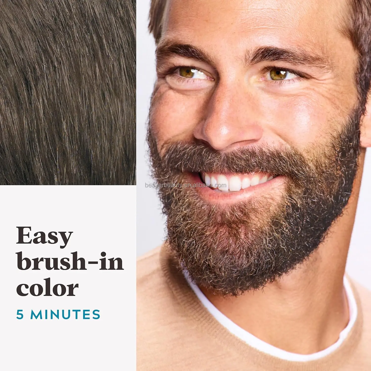 Private Label Hair Care for Beard Dye for Men Eliminates Gray Look for Black Beard Color for Men Ammonia Free Hair Dye Men Beard