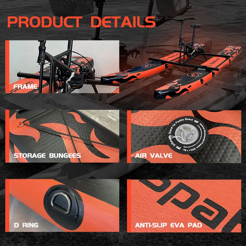 Spatium New Arrival Water Bike Sale Propeller Shuttle Sea Bicycle Pedalo Boat Floating Waterbike for sale