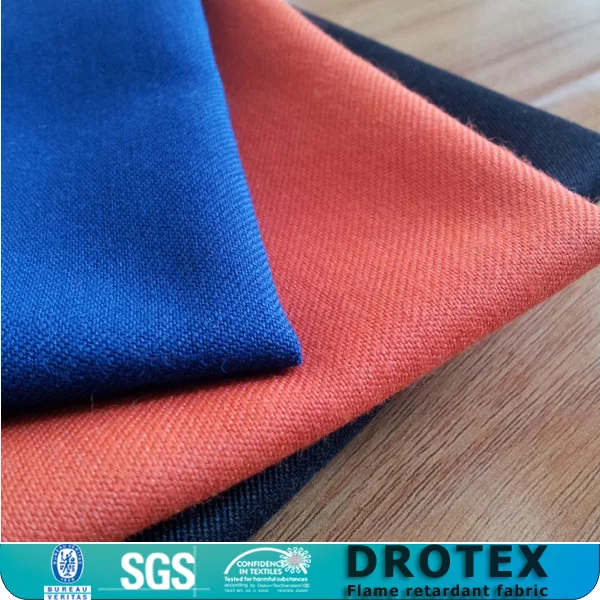 100% Cotton 330gsm Fireproof Fabric/ Heat Resistant Fabric for Safety Clothing