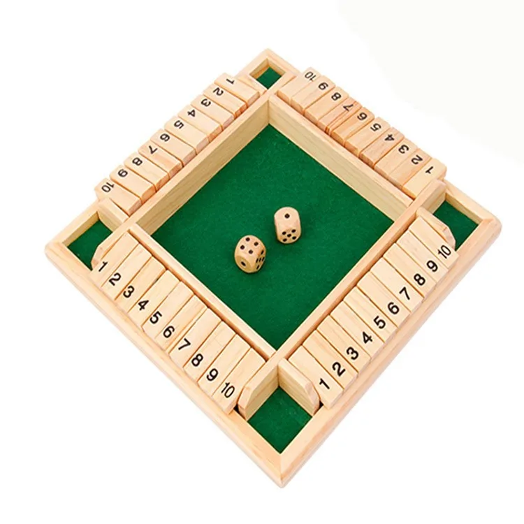 kids nathematics training gift 2-4 players mini dice up wager game adult mystic shut the box large wooden board games