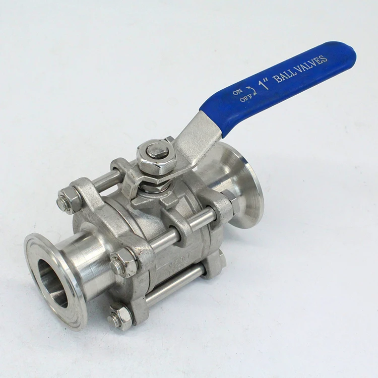 China Manufacturer 1000WOG  ss304 316 Stainless Steel Ball Valve with matching TC clamp Wholesale Price 3 way valves