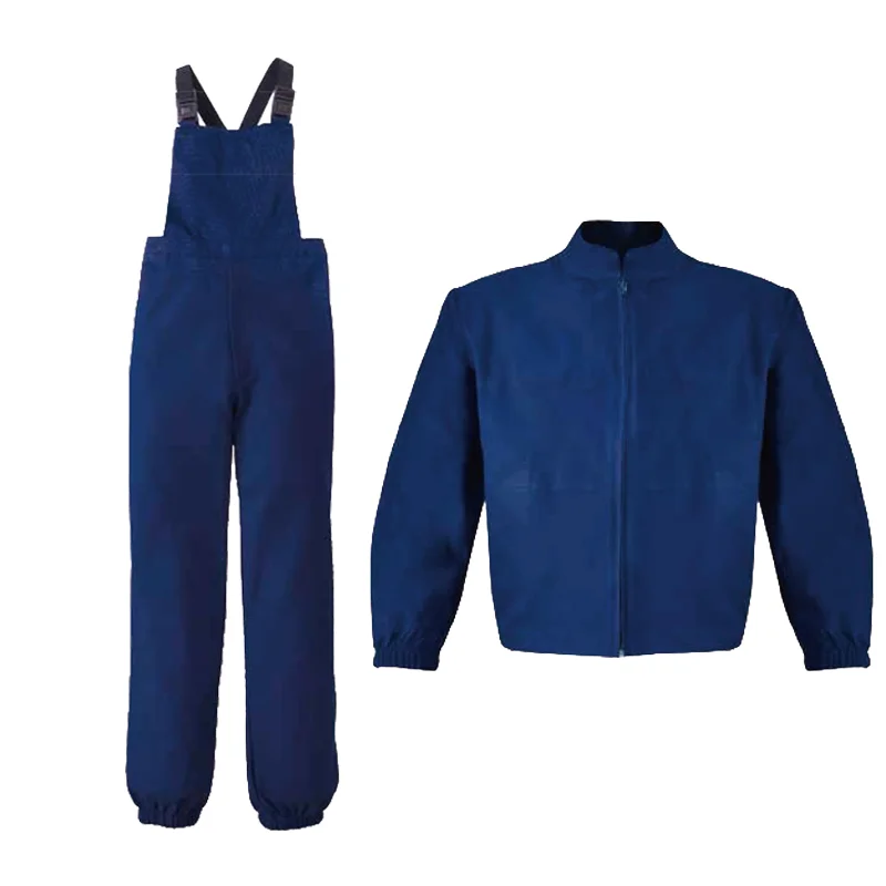 Factory Price Flame Resistant Cotton Denim Outdoor Cargo Trousers Man Safety Uniform Bib Overall
