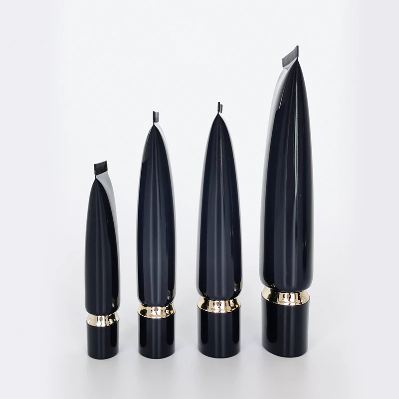 Competitive price round packaging cosmetic tube black plastic tubes withe lids