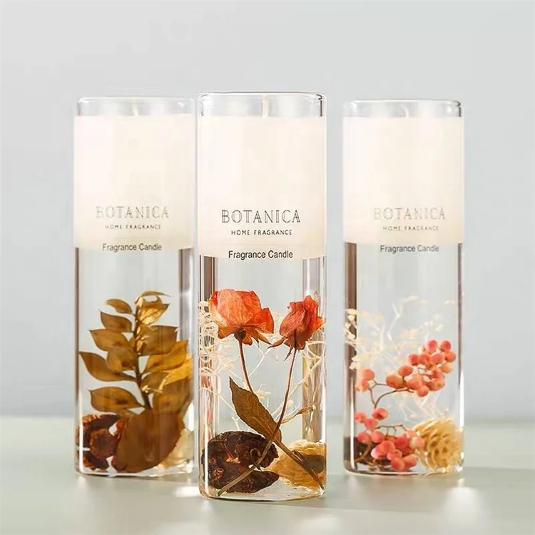 home decor candle jars Luxury Scented Candle  Transparent Glass Jar Unique Design Candles