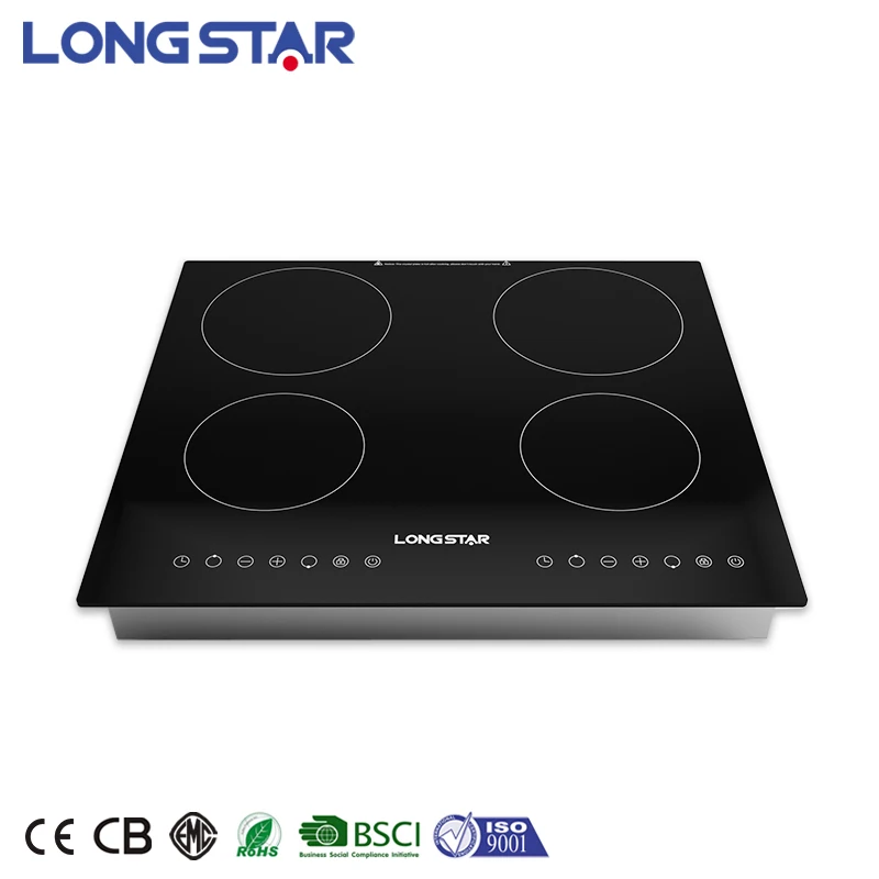 Стеклянная керамическая плита Hotpot 6000 Вт схема 4 горелки индукционная
