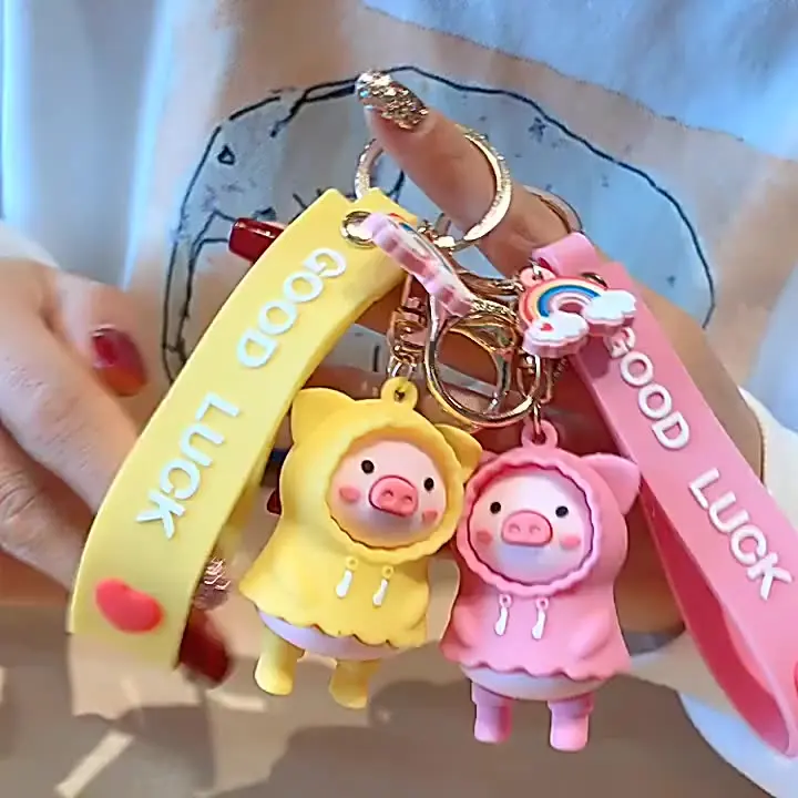 Xinxing Creative Cute Piggy Keychain Cartoon Pig Doll Couple Keychain Car Bag Pendant Gift Wholesale Piggy Keychain