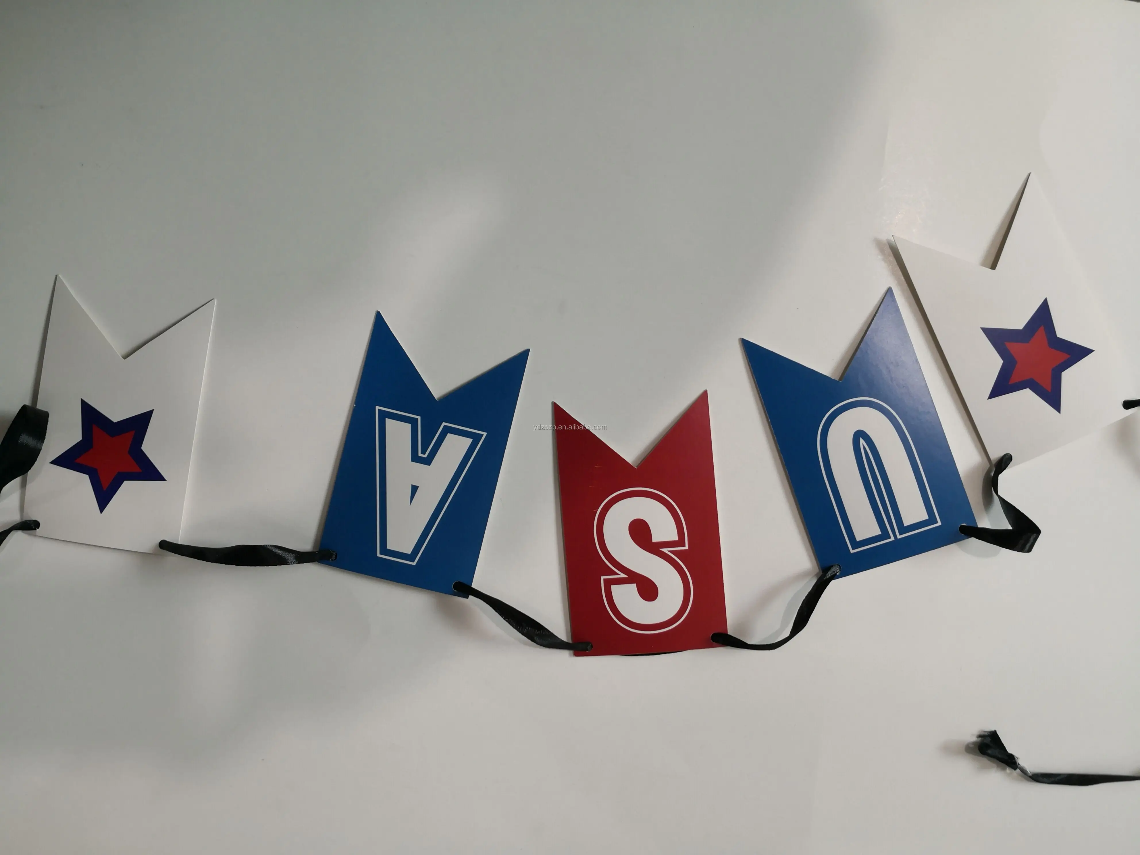 USA Paper Banner USA patriotic bunting 12 flag banner