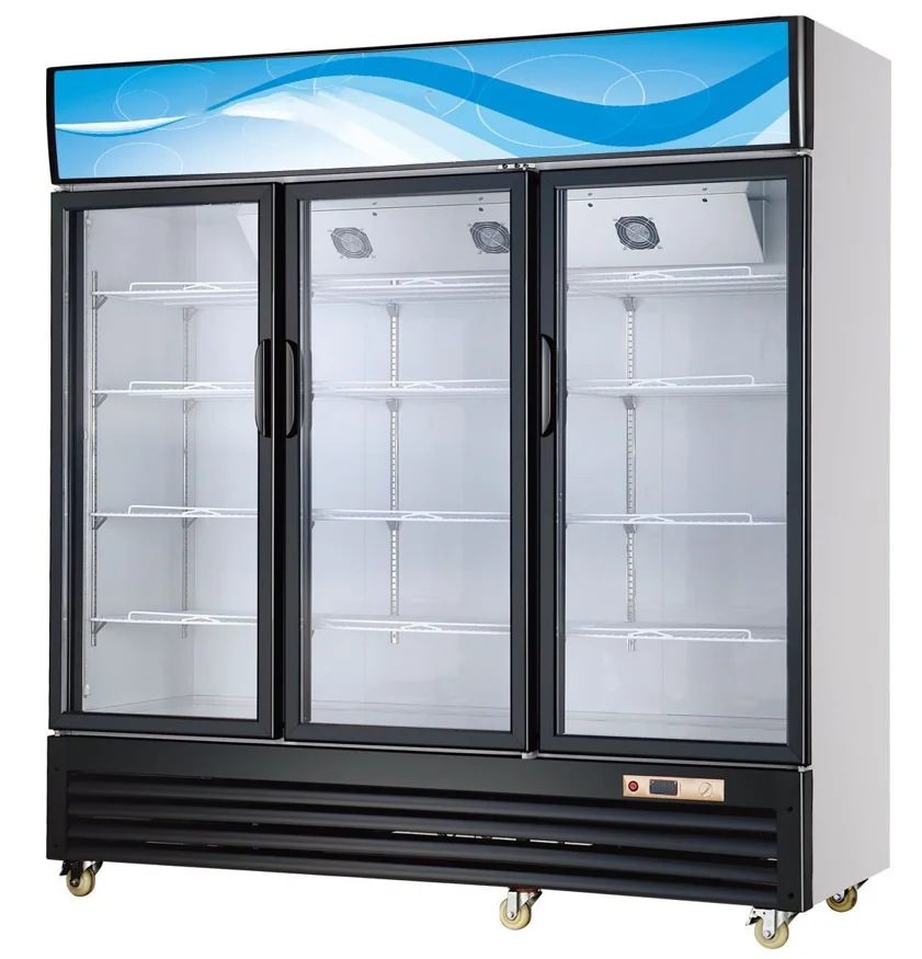 Supermarket 3 Doors Big Capacity  Direct cooling  vertical Water Drink Beverage Chiller Showcase refrigerator