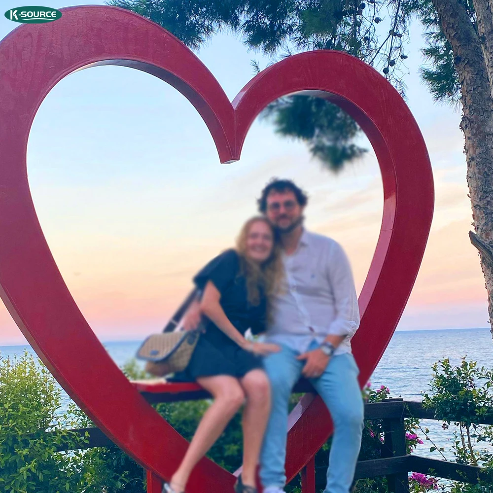 Outdoor park square large leisure art installation stainless steel love sculpture