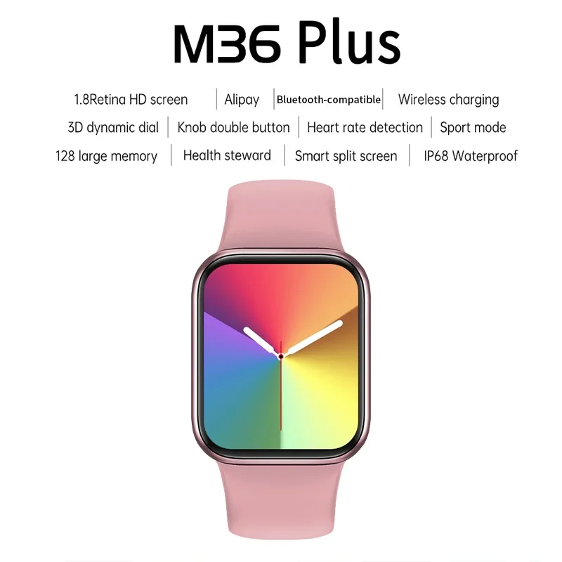 BT Call Smart Watch M36 Plus Heart Rate Blood Oxygen IP68 Waterproof Sport Watches Bracelet Wireless Charging Women Smartwatch