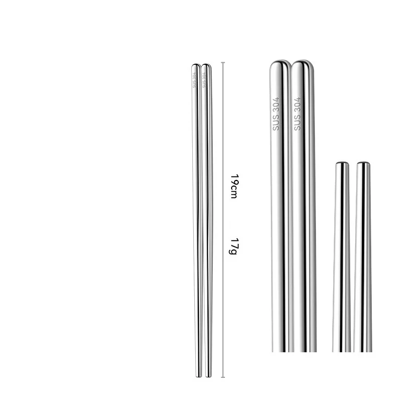 Factory Outlet Korean Style Reusable Metal Chopsticks 304 Stainless Steel Dishwasher Safe Chopsticks